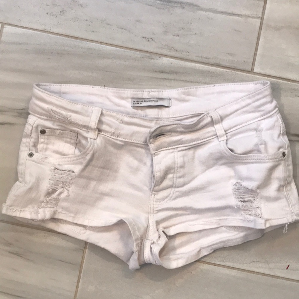 Zara White denim shorts